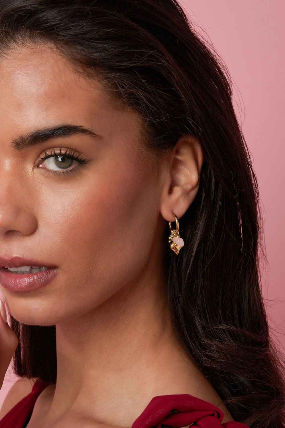 Paslanmaz Çelik Damla Küpeler Kalp Günlük Basit Serisi Kadın Takıları h5Resim2