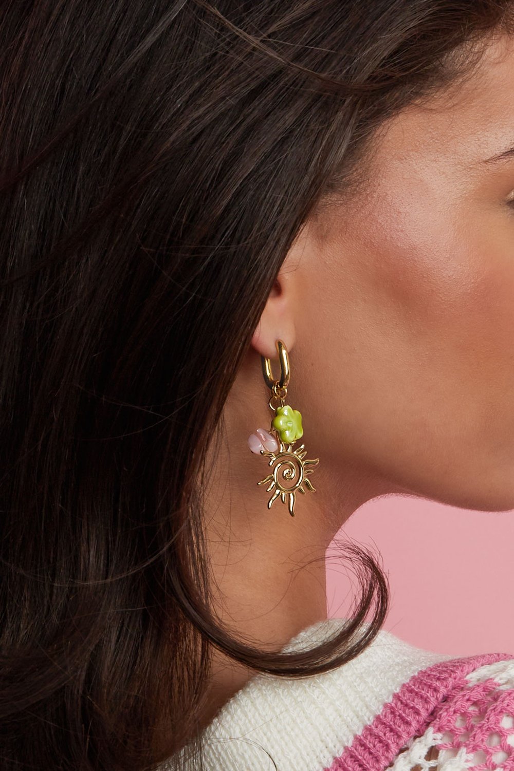 Stainless Steel Drop Earrings Flower Casual Holiday/Beach Romantic Series Women's jewelry h5Picture3