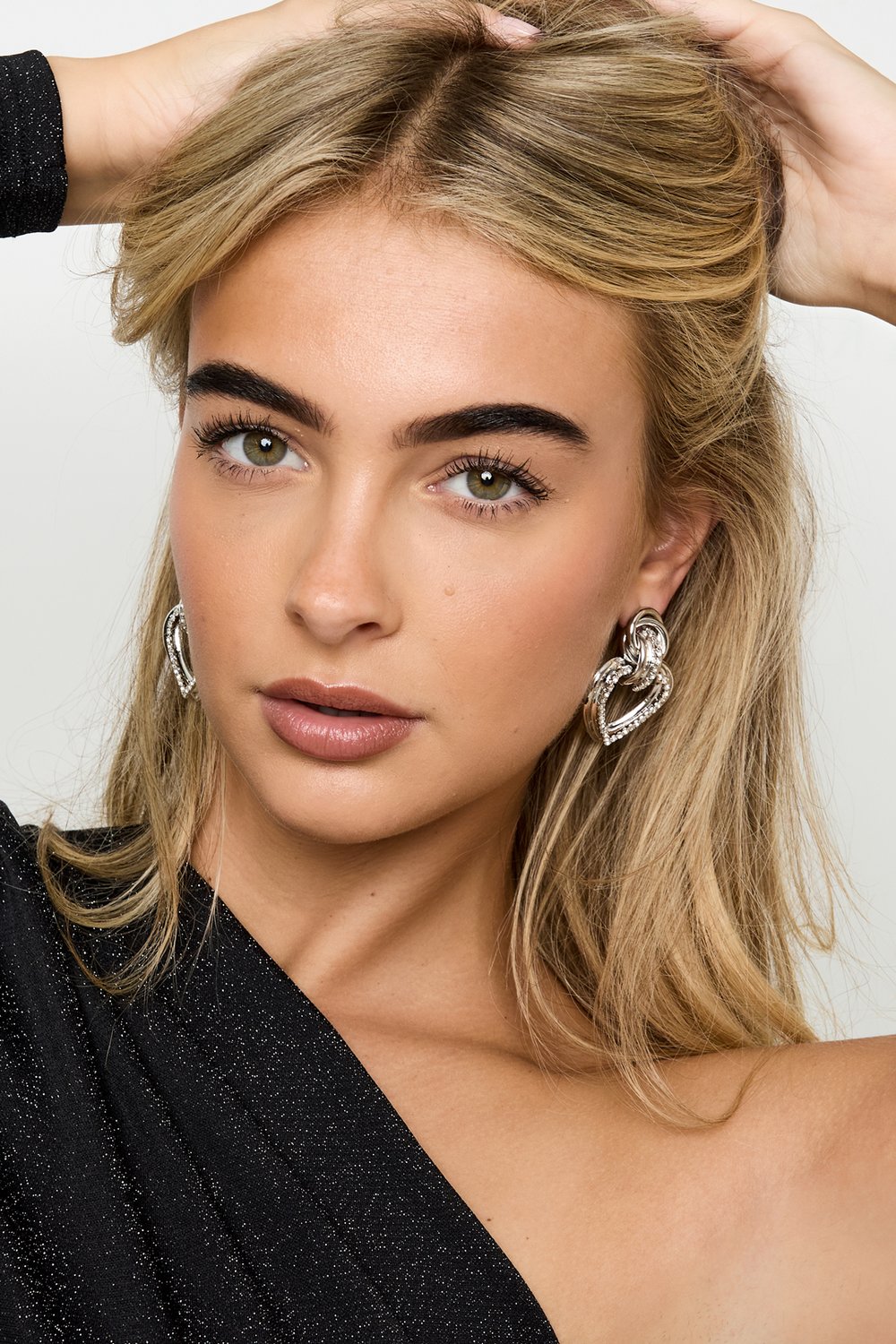 Demir Damla Küpeler Kalp Zarif Noel Lüks Serisi Kadın Takıları h5Resim3