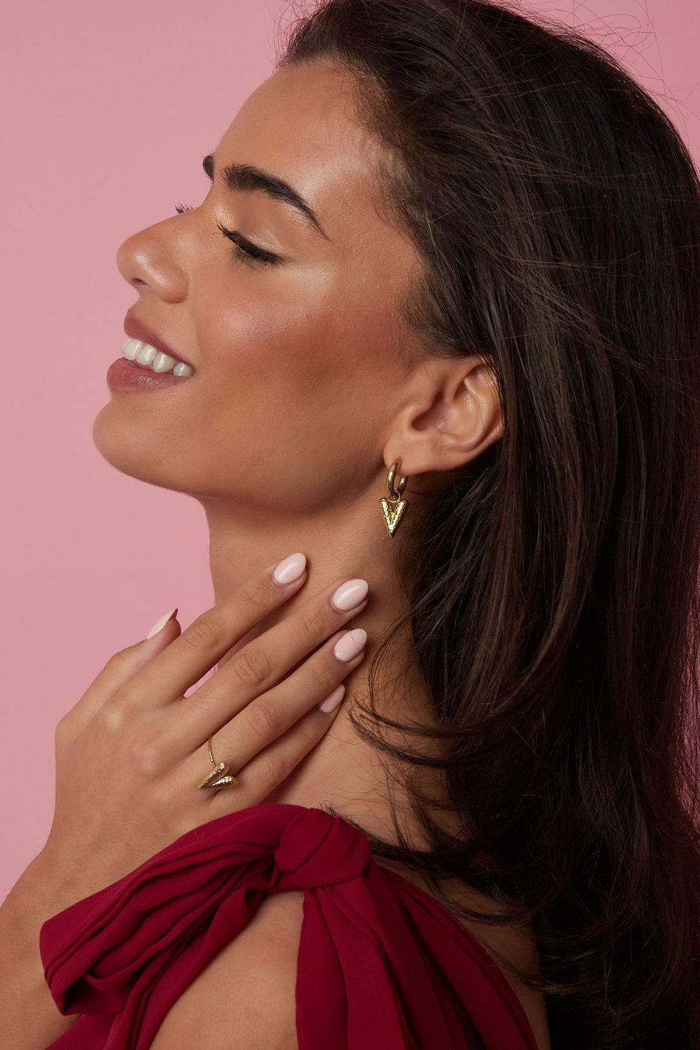 Stainless Steel Drop Earrings Heart Casual Daily Simple Series Women's jewelry h5Picture2