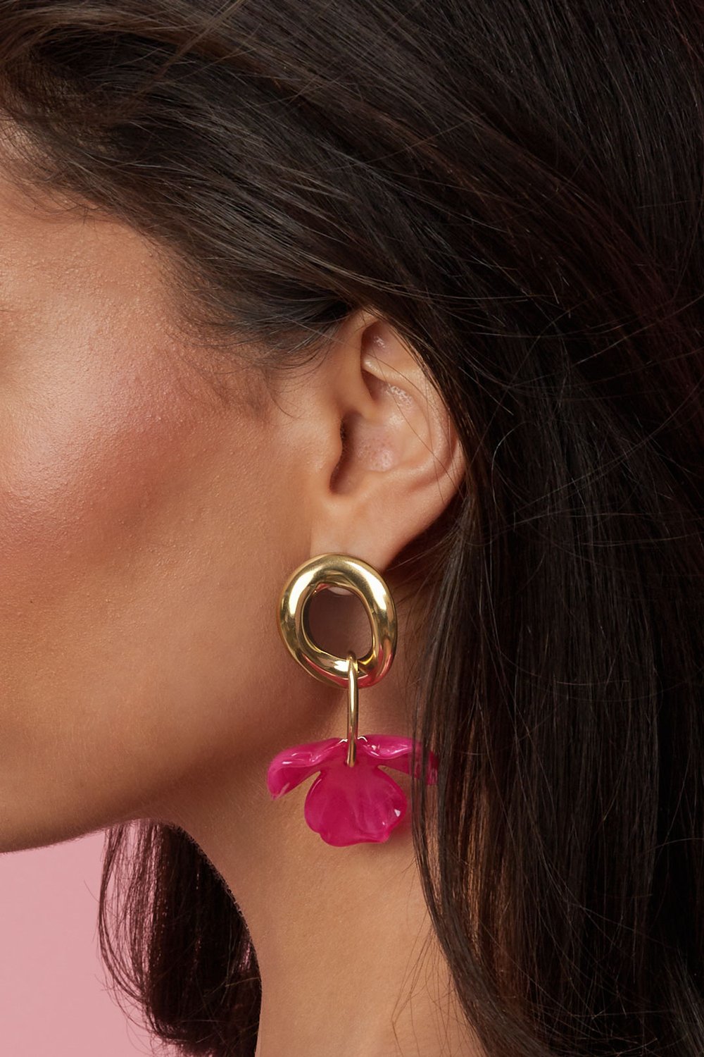 Stainless Steel Drop Earrings Flower Casual Daily Simple Series Women's jewelry h5Picture3