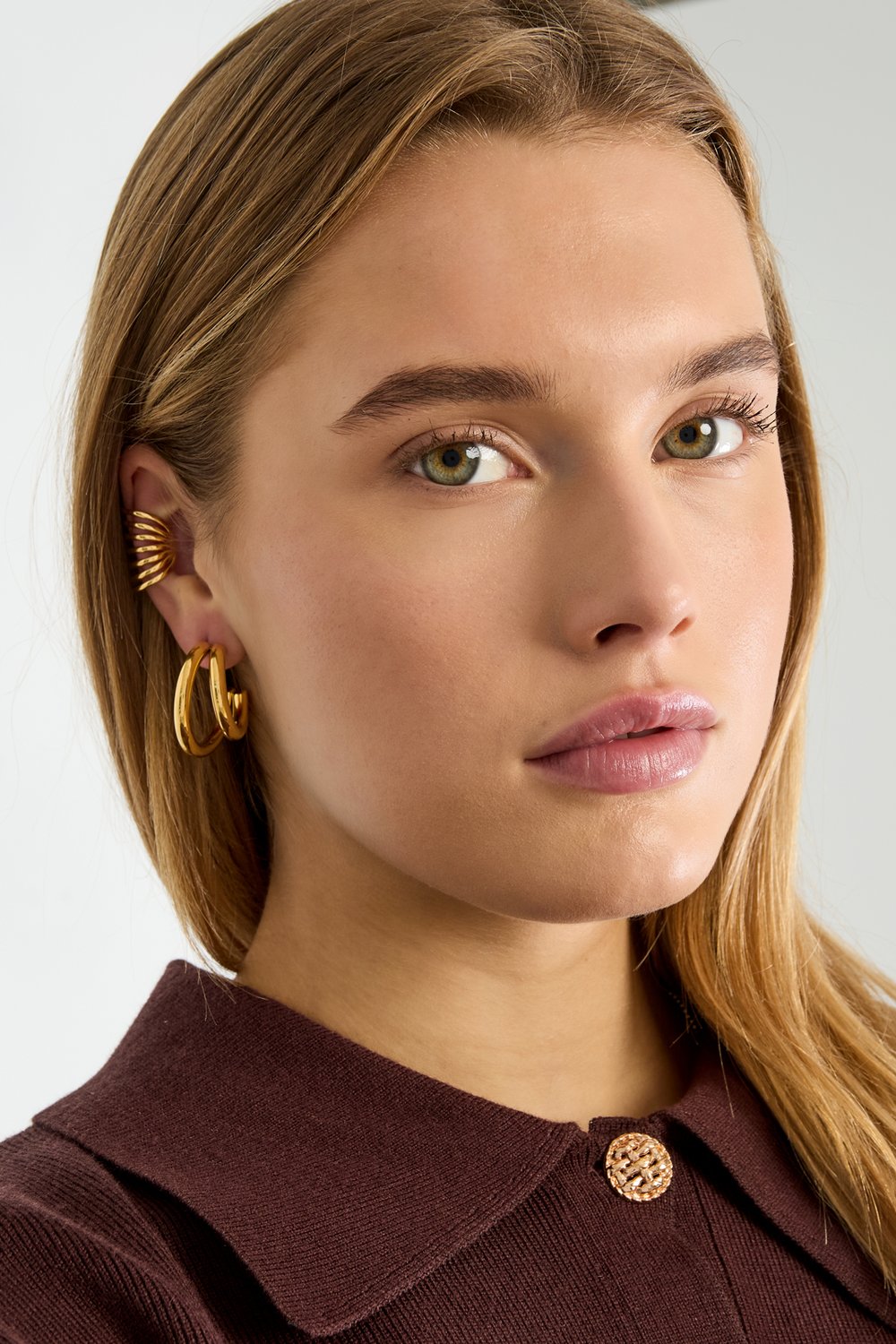 Orecchini pendenti in acciaio inossidabile, linea Casual Daily Simple, gioielli da donna h5Immagine2