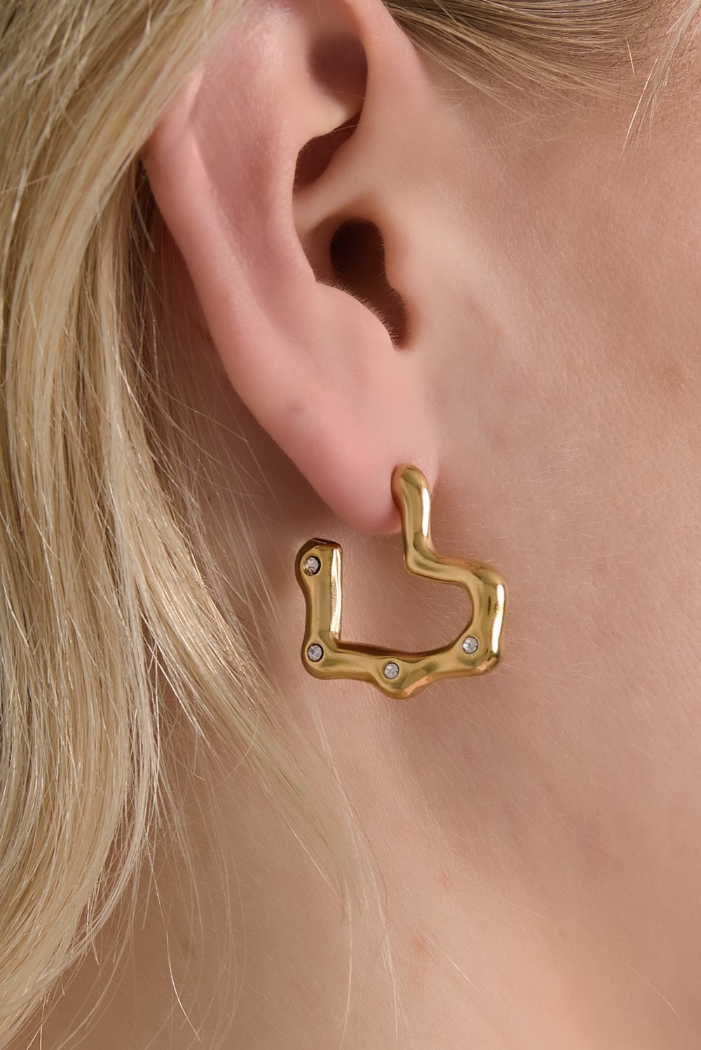 Stainless Steel Hoop Earrings Heart Daily Daily Women's jewelry h5Picture2