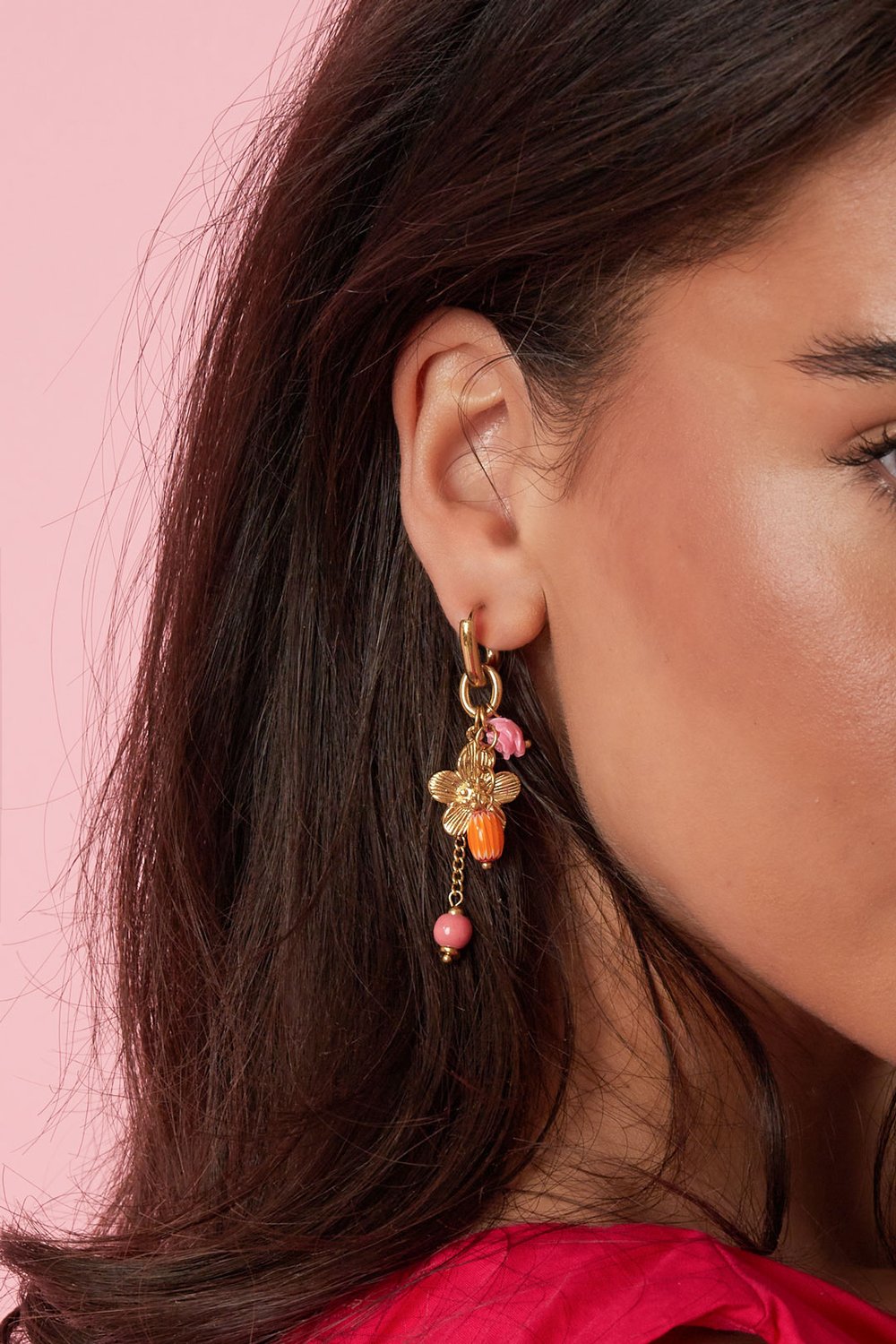 Stainless Steel Dangle Earrings Flower Casual Daily Romantic Series Women's jewelry h5Picture4