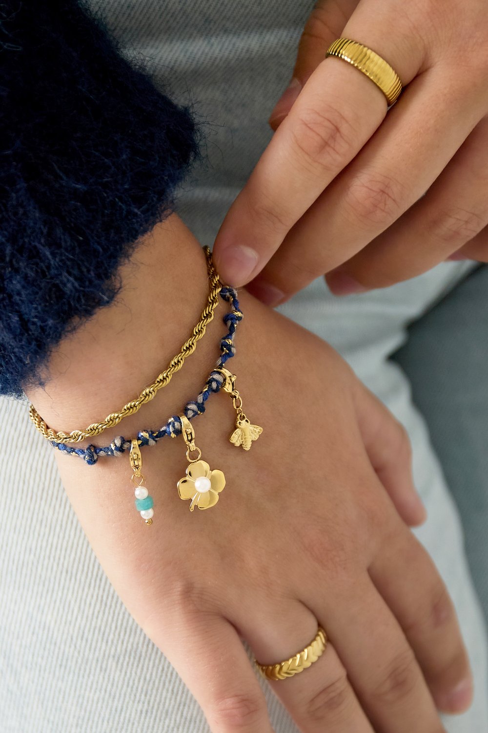 Pamuk Zincir Bileklikler karışık renk Günlük Günlük Resim2