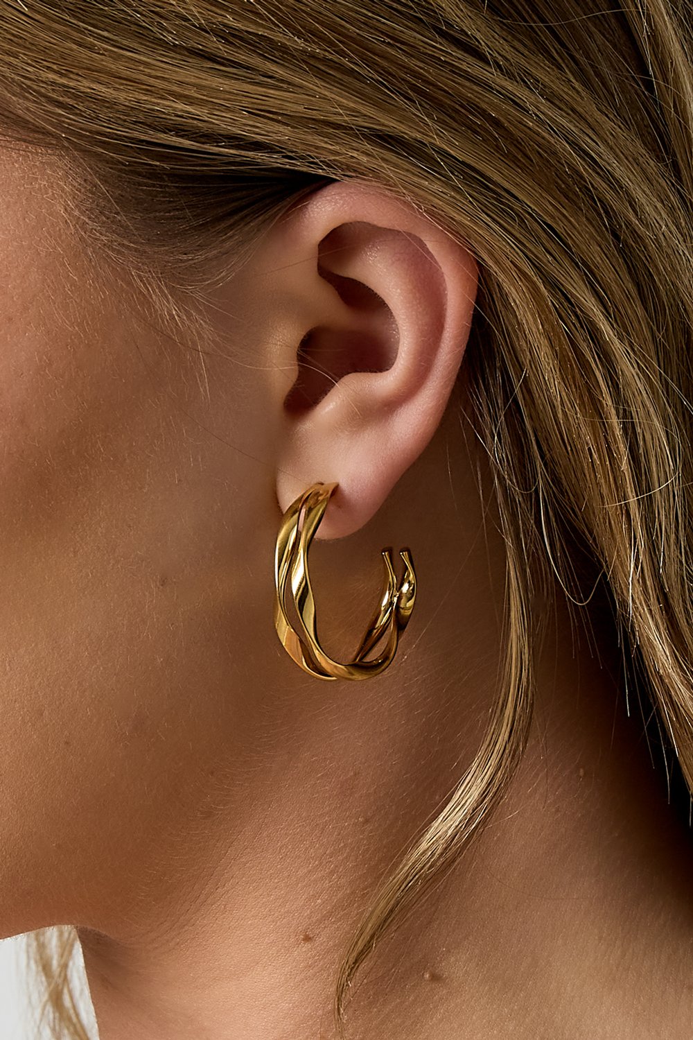 Organic double hoop earrings Picture4