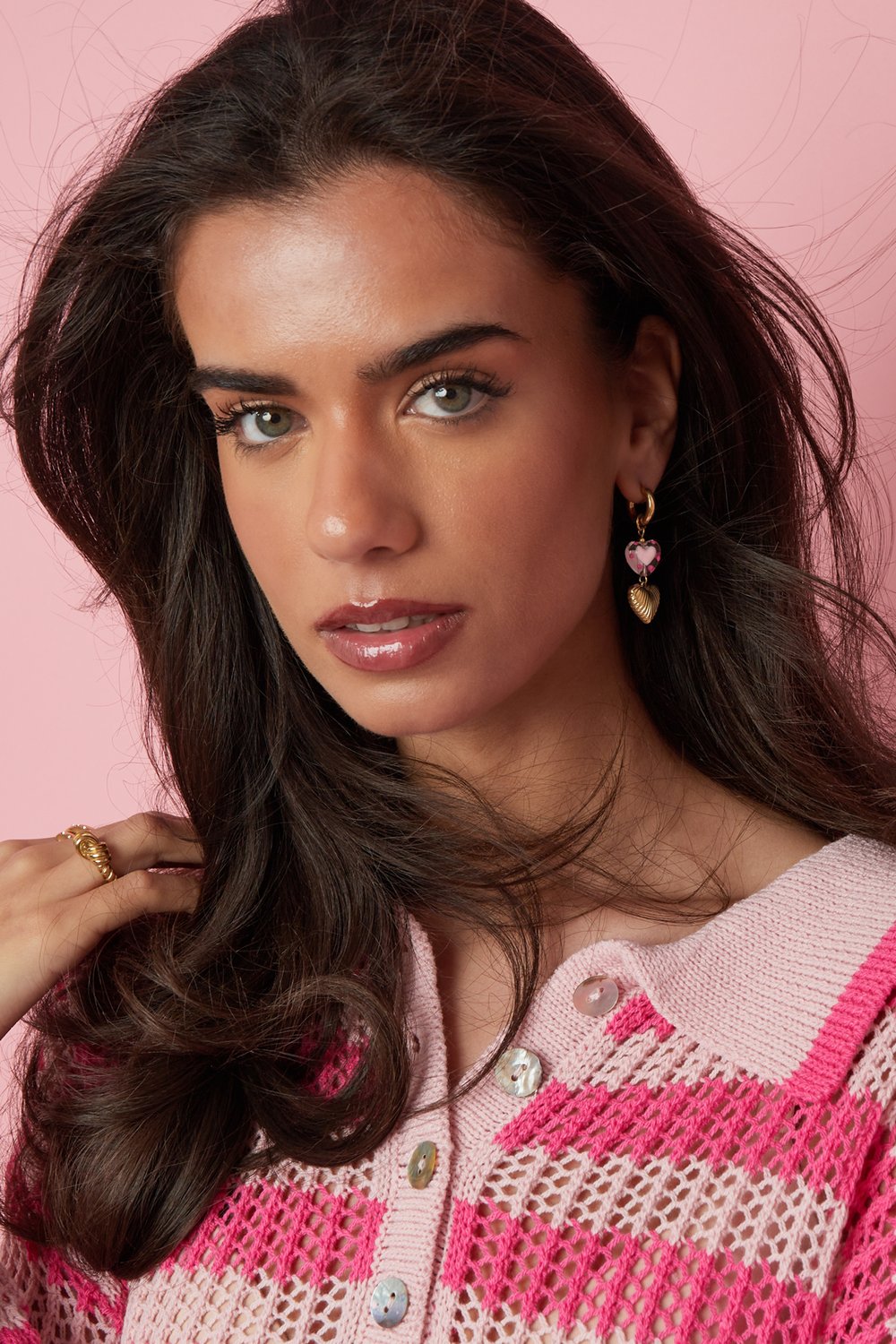 Kalp şeklinde kolye küpeler Resim2