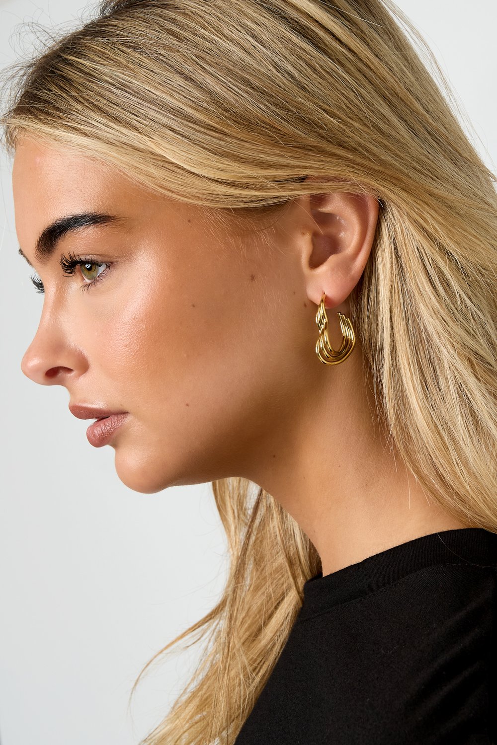 Stainless Steel Hoop Earrings Heart Casual Daily Simple Series Women's jewelry h5Picture2