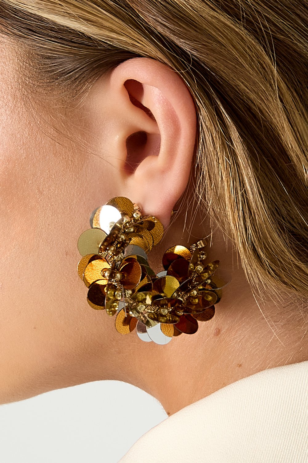 Pendientes de aro de cobre geométricos, informales, diarios, sencillos, joyería para mujer Imagen5