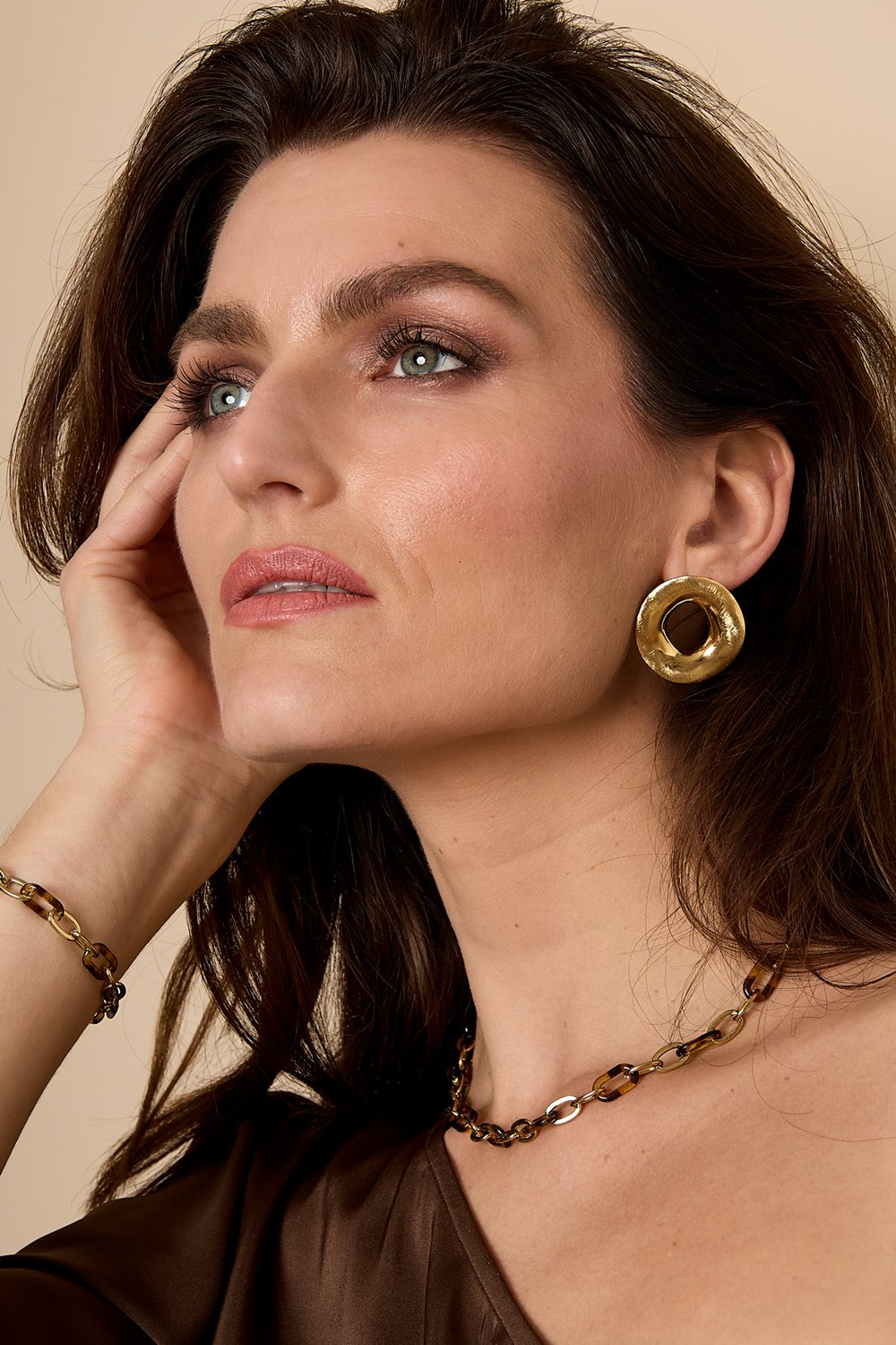 Çivi Küpeler Daire Günlük Basit Seri Kadın Takıları Resim2