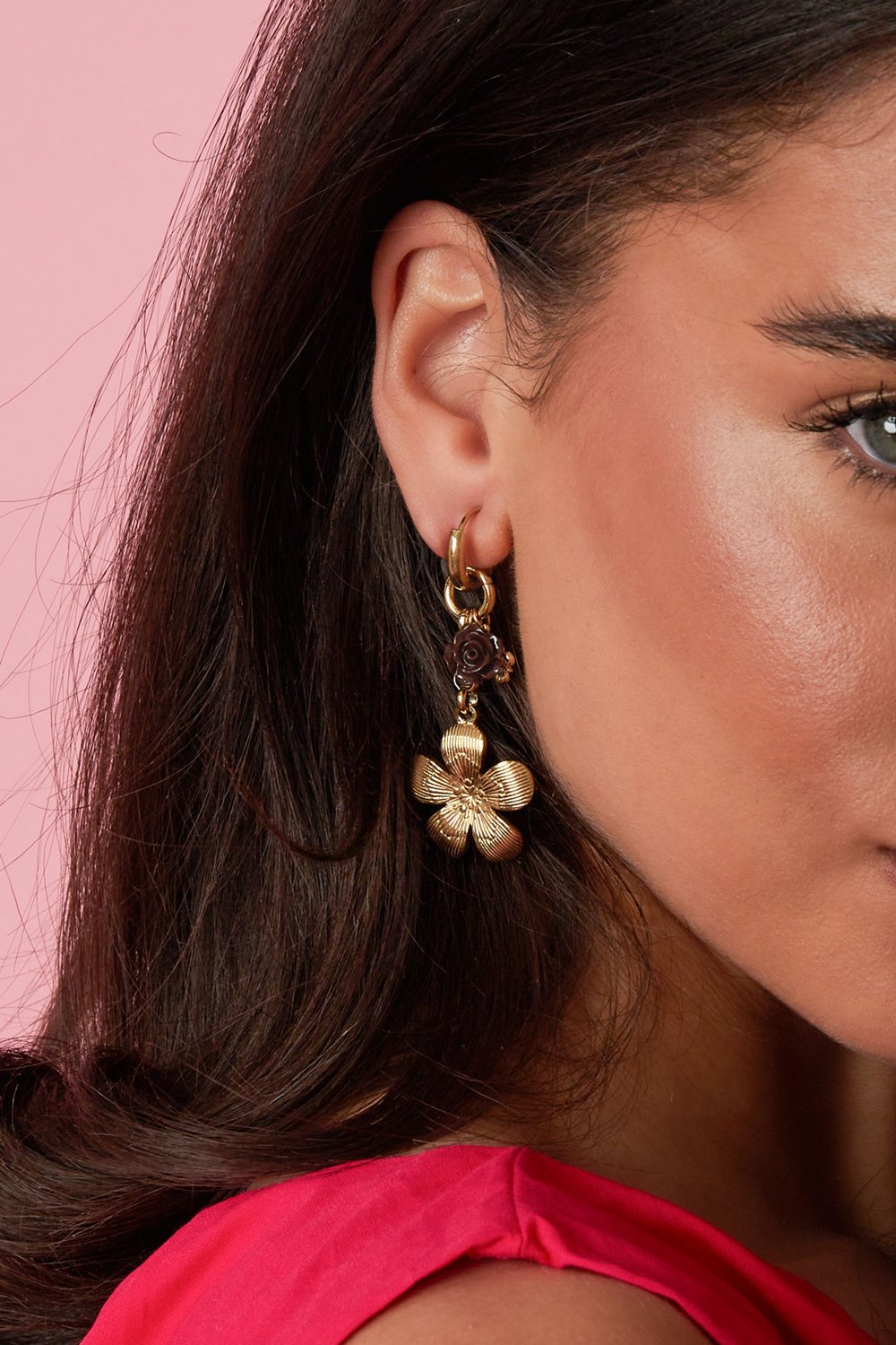 Stainless Steel Dangle Earrings Flower Casual Daily Simple Series Women's jewelry h5Picture3