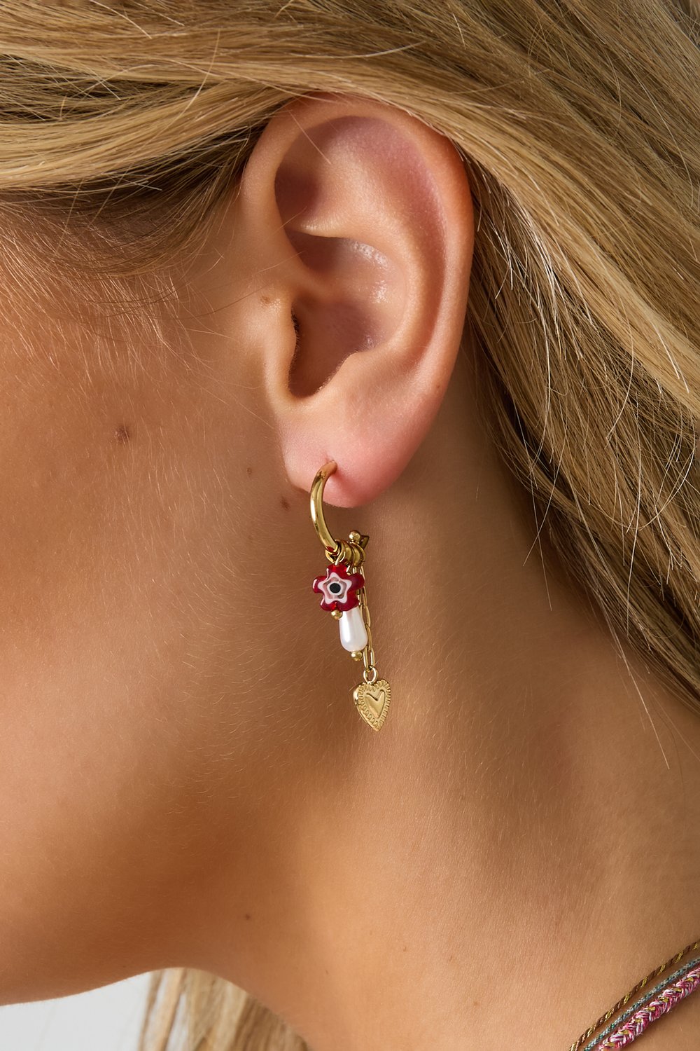 Oorbellen van roestvrij staal met hartjes, casual, dagelijks, eenvoudig, serie, damessieraden Afbeelding2