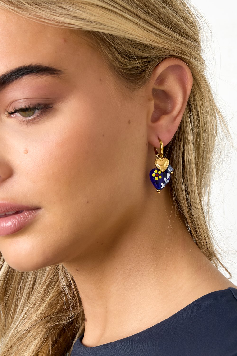 Boucles d'oreilles pendantes en acier inoxydable, style cœur, décontractées, simples et quotidiennes, bijoux pour femmes h5Image2