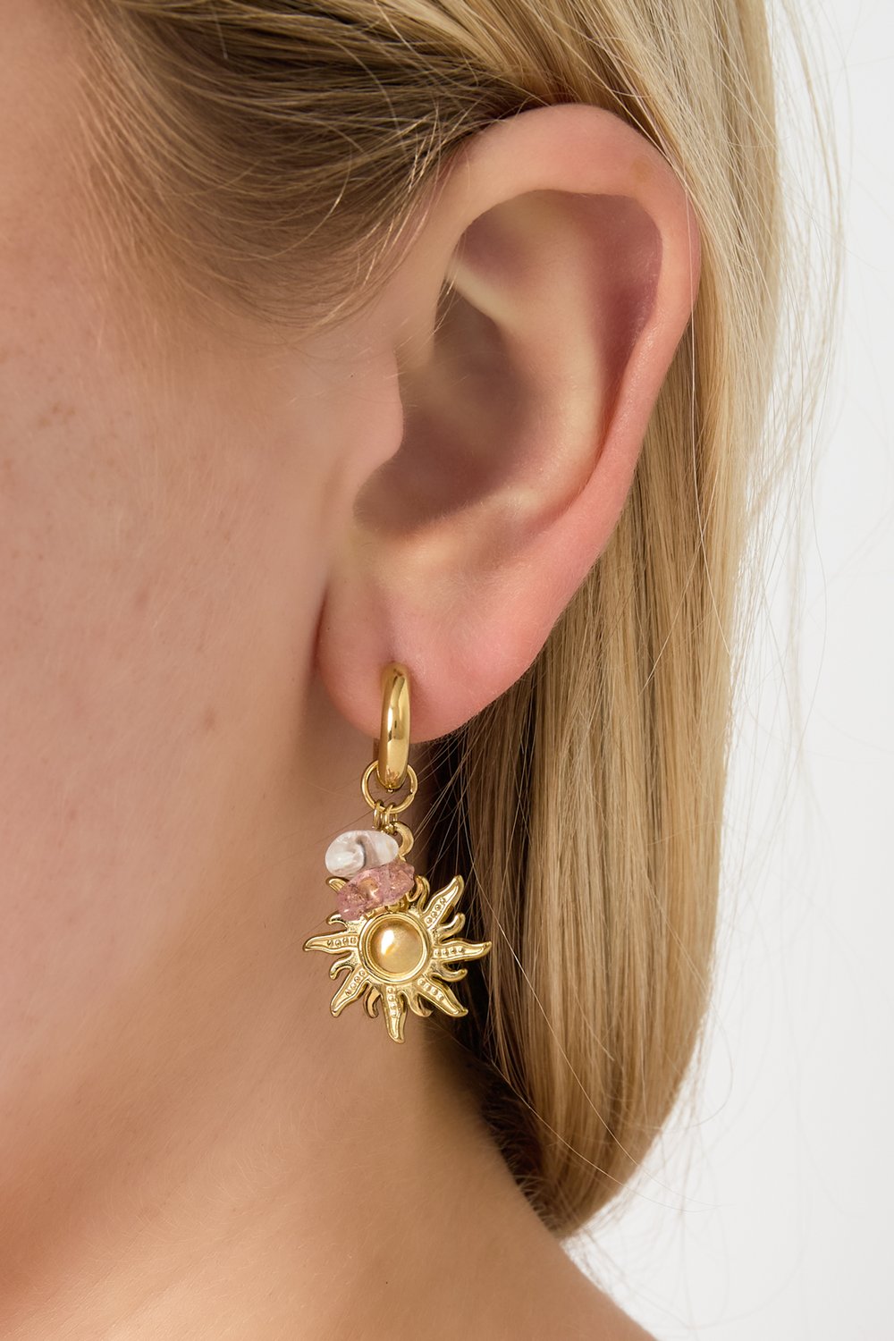 Stainless Steel Drop Earrings Sun/Moon Casual Daily Simple Series Women's jewelry Picture2