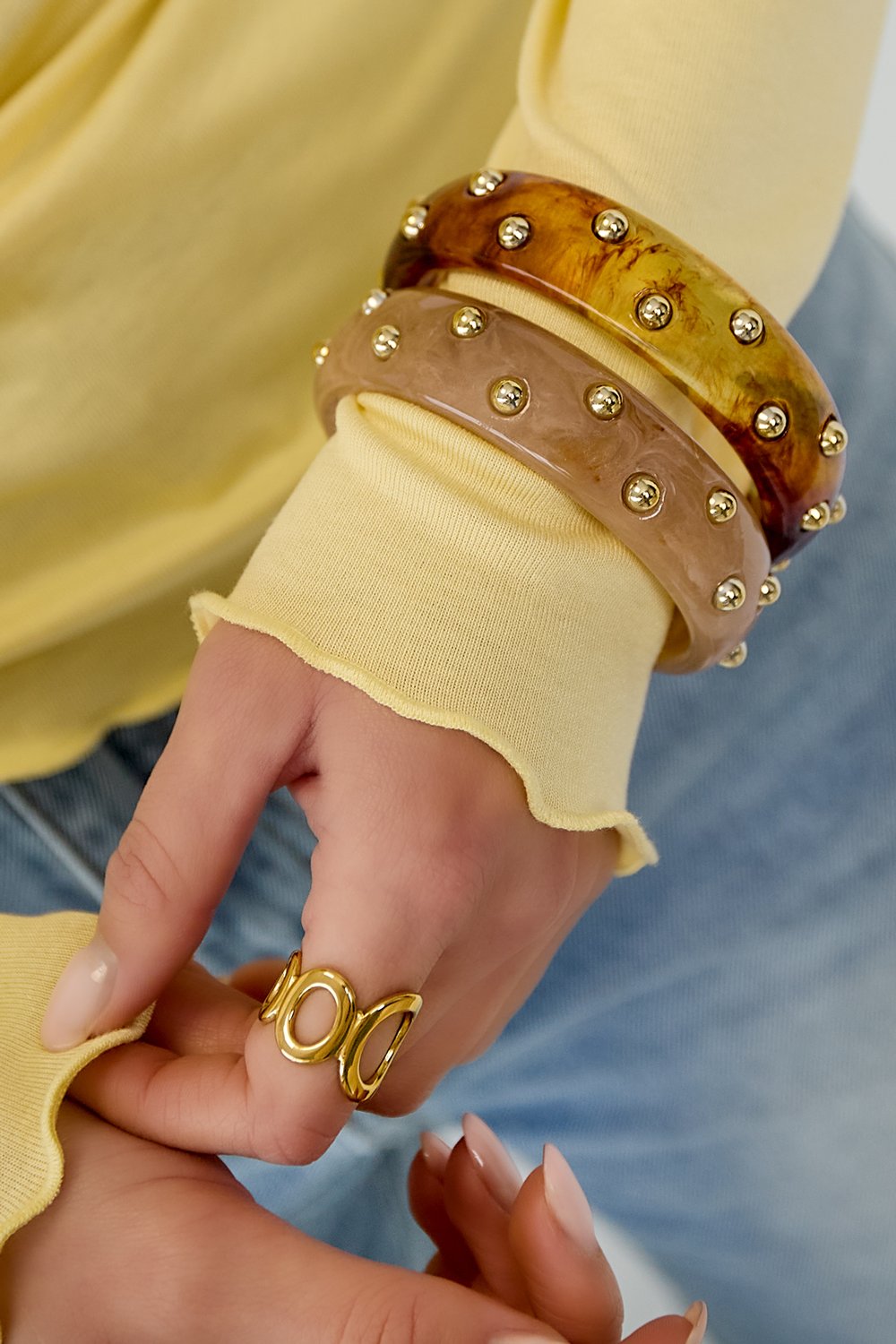 Resin Bangles Solid Color Casual Daily Simple Series Women's jewelry h5Picture2