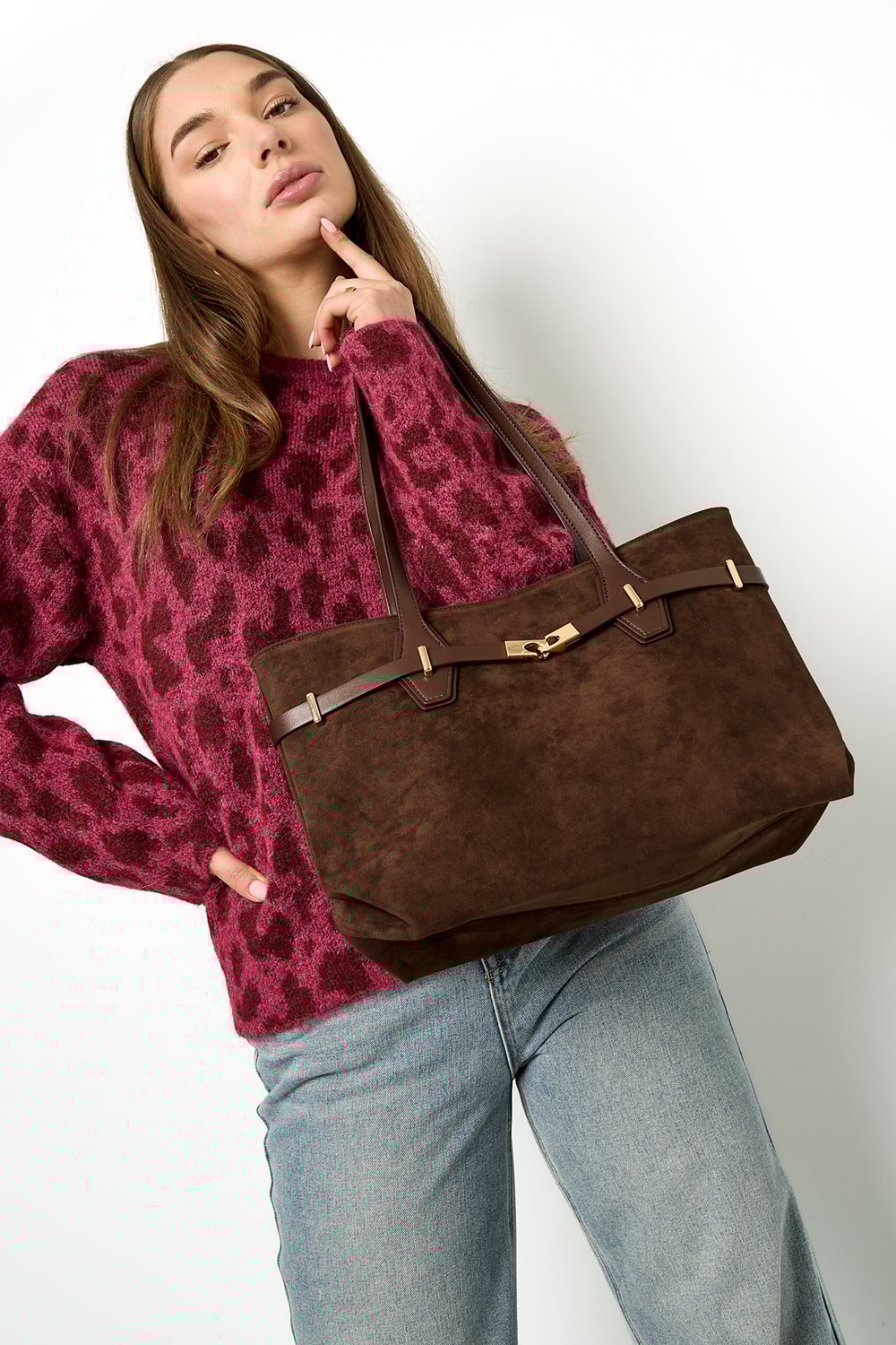 Tote Bags Solid Color Casual Suede Daily Accessories h5Picture2