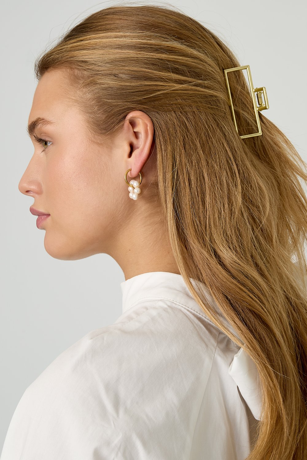 Rechteckige Metallhaarspange in farbe Vintage Bild2