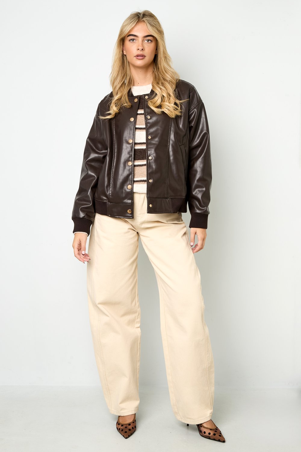 Woven Polyester Fiber Women's Bomber Jacket Fall/Winter Street Style h5Picture6