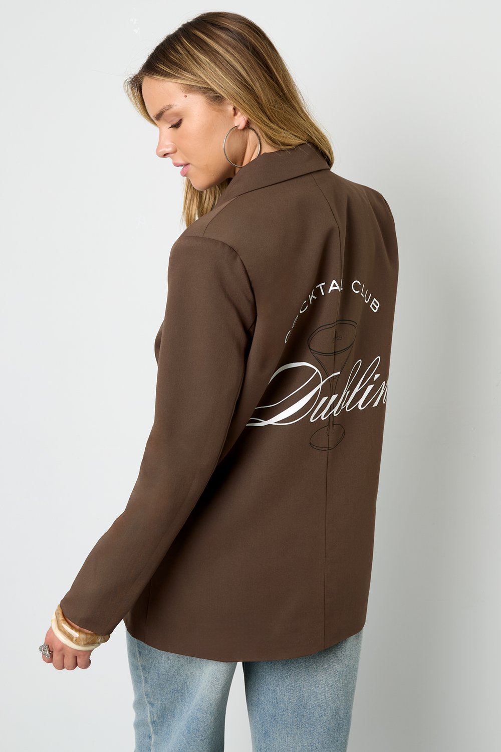 Woven Polyester Fiber Women's Suit Jacket Elegant Letters Picture4