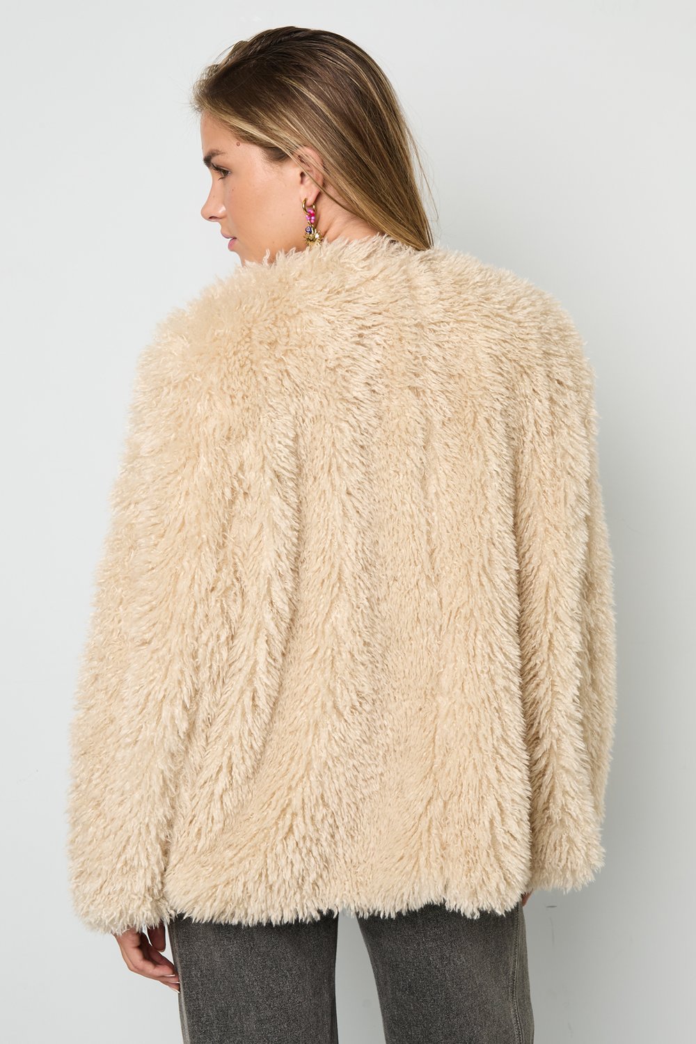 Woven Polyester Fiber Women's Jacket Elegant Solid Color Fall/Winter h5Picture11