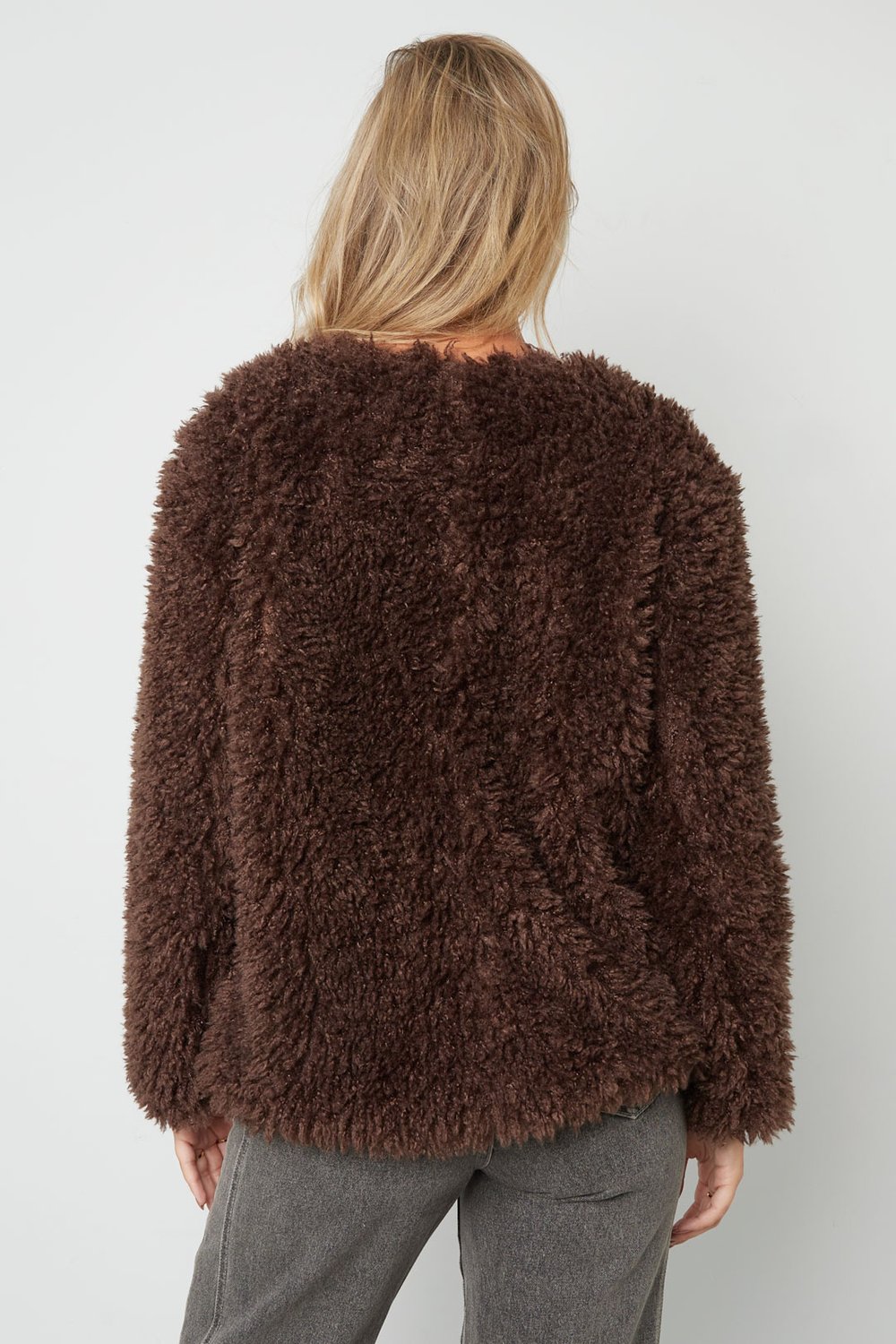 Woven Polyester Fiber Women's Jacket Elegant Solid Color Fall/Winter h5Picture13