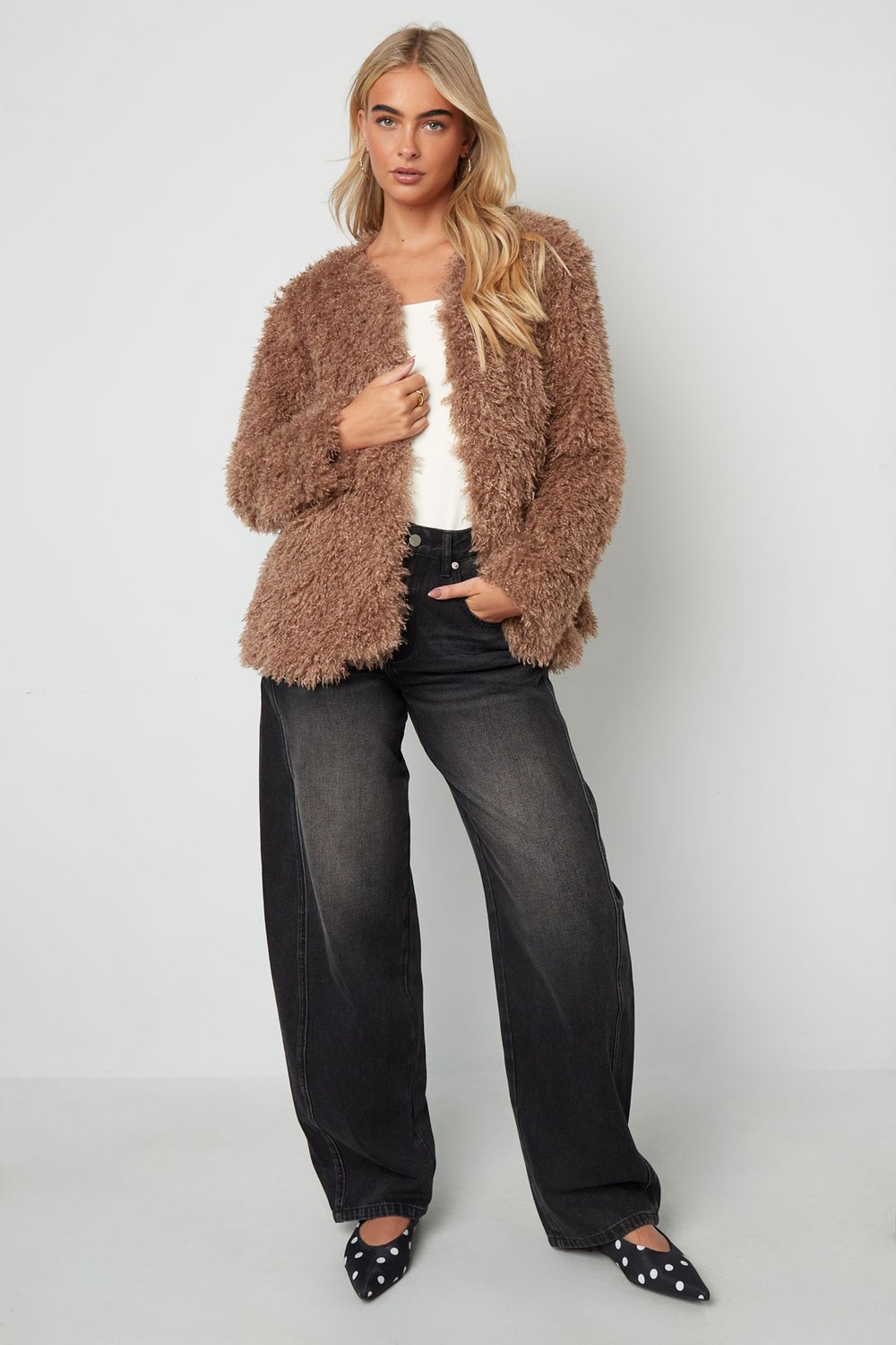 Woven Polyester Fiber Women's Jacket Elegant Solid Color Fall/Winter h5Picture10