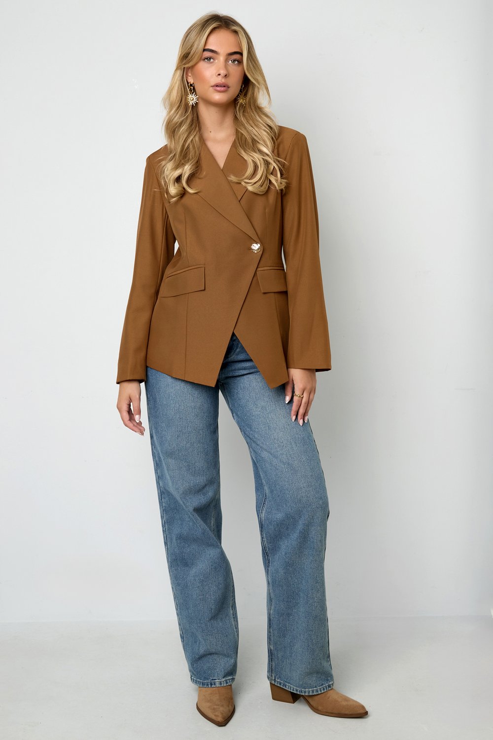 Woven Polyester Fiber Women's Suit Set Elegant Solid Color Fall/Winter h5Picture8