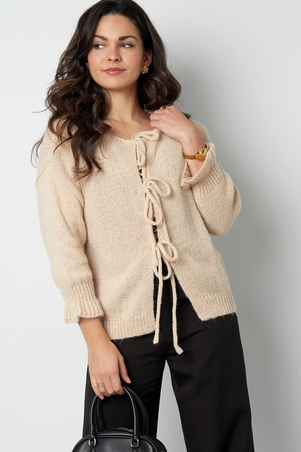 Nylon Women's Short Sleeve Tops Oversized Lace-Up Design Picture5