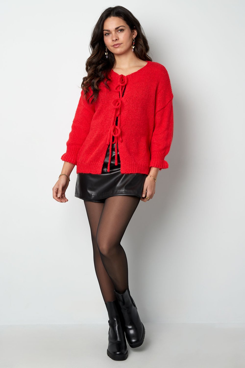 Nylon Women's Short Sleeve Tops Oversized Lace-Up Design Picture7