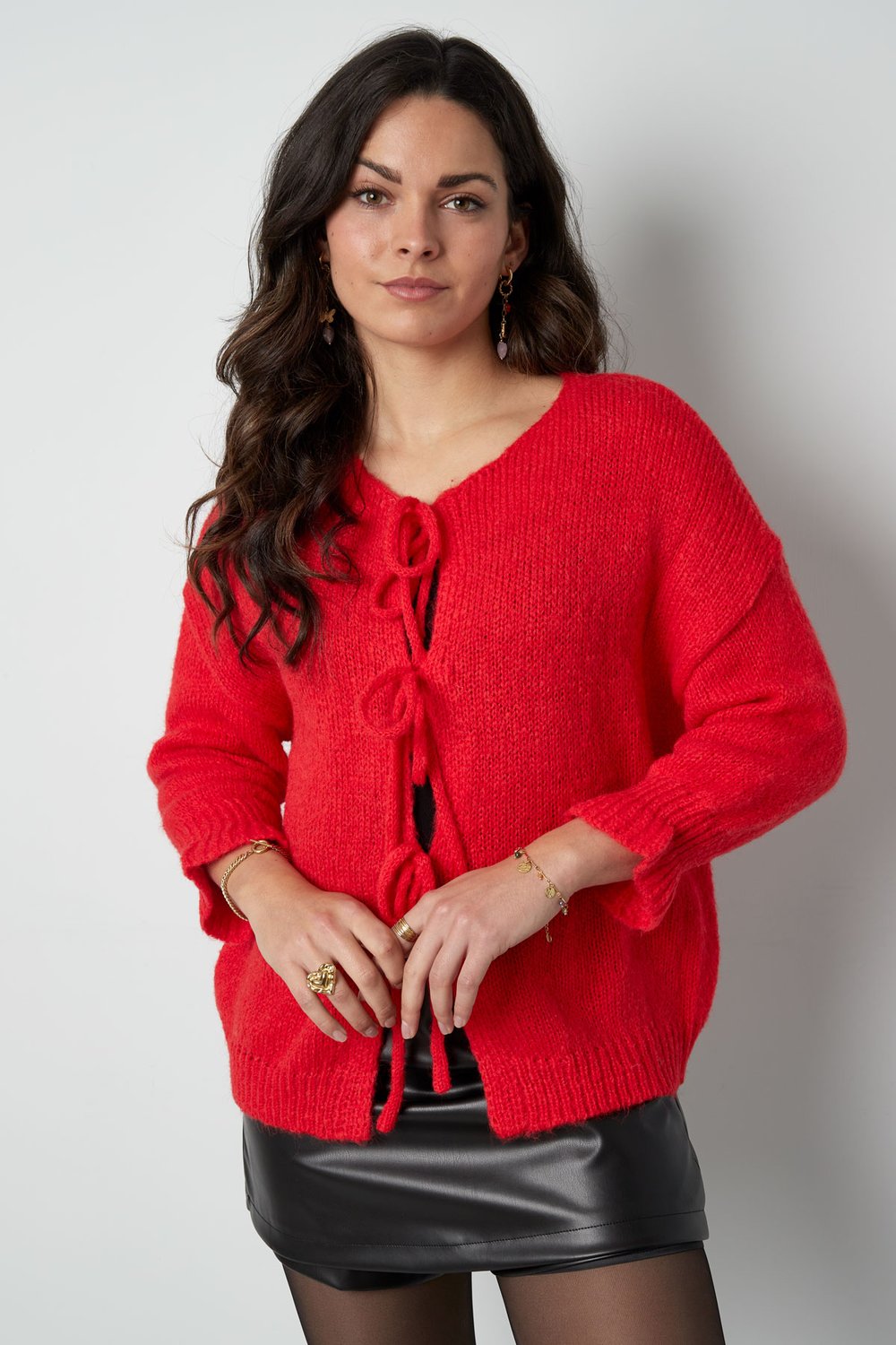 Nylon Women's Short Sleeve Tops Oversized Lace-Up Design Picture3