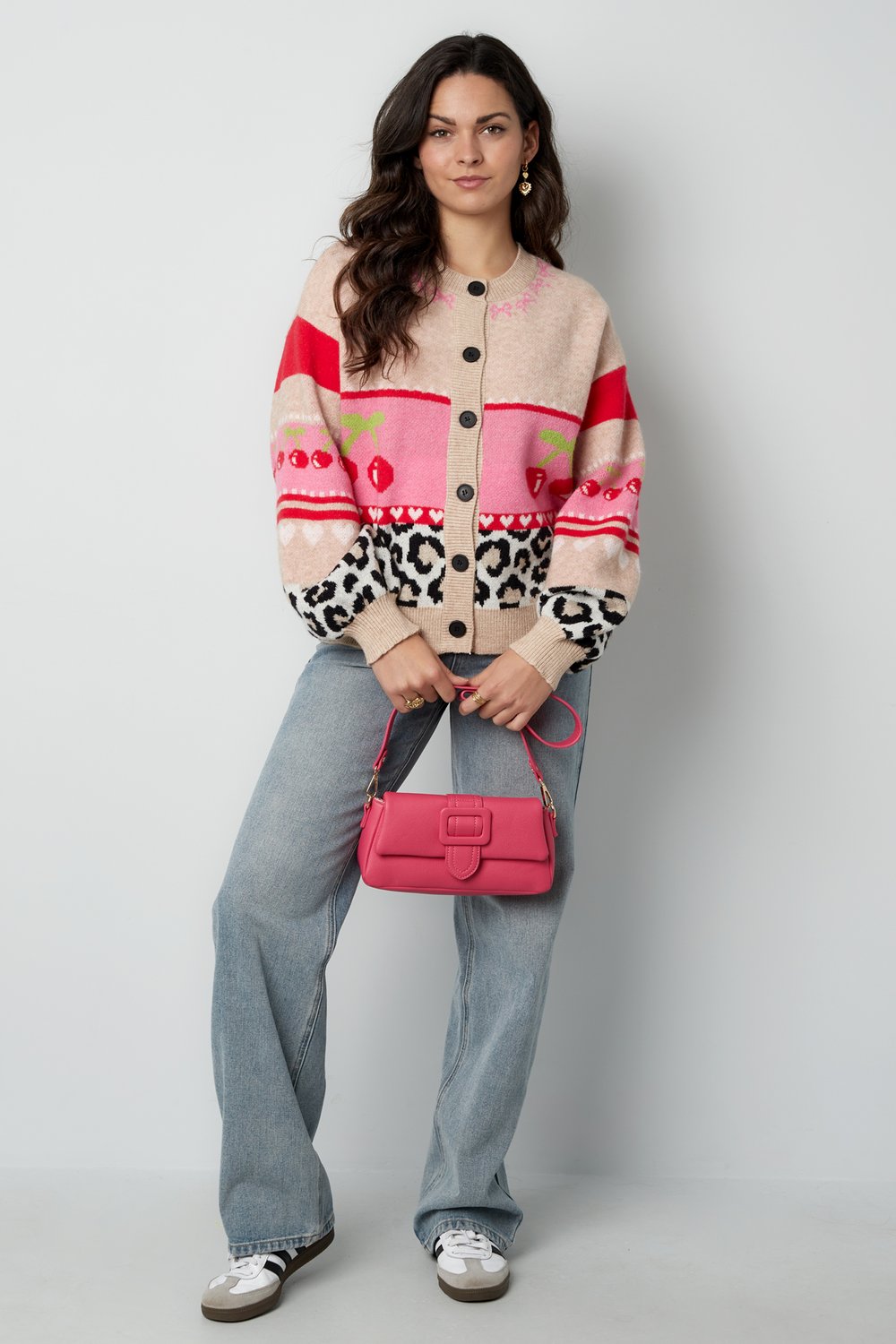 Cardigan Tejido Mujer Otoño/Invierno Bloque de Colores Divertido h5Imagen5