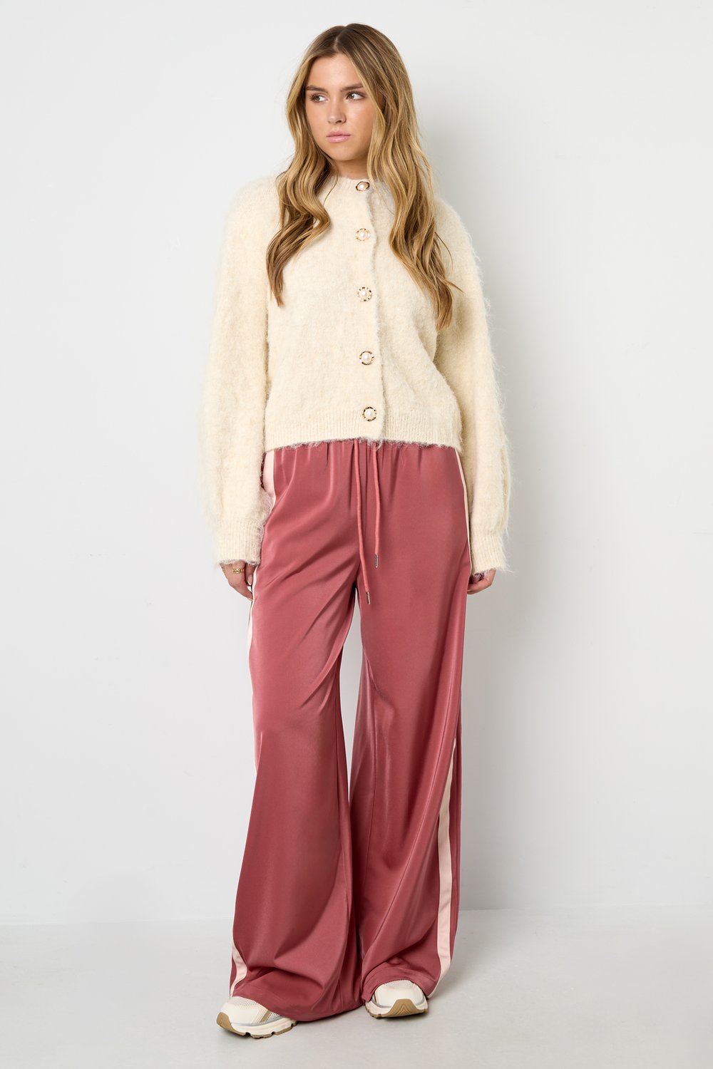 Knitted Polyester Fiber Women's Knit Cardigan Casual Solid Color Picture8