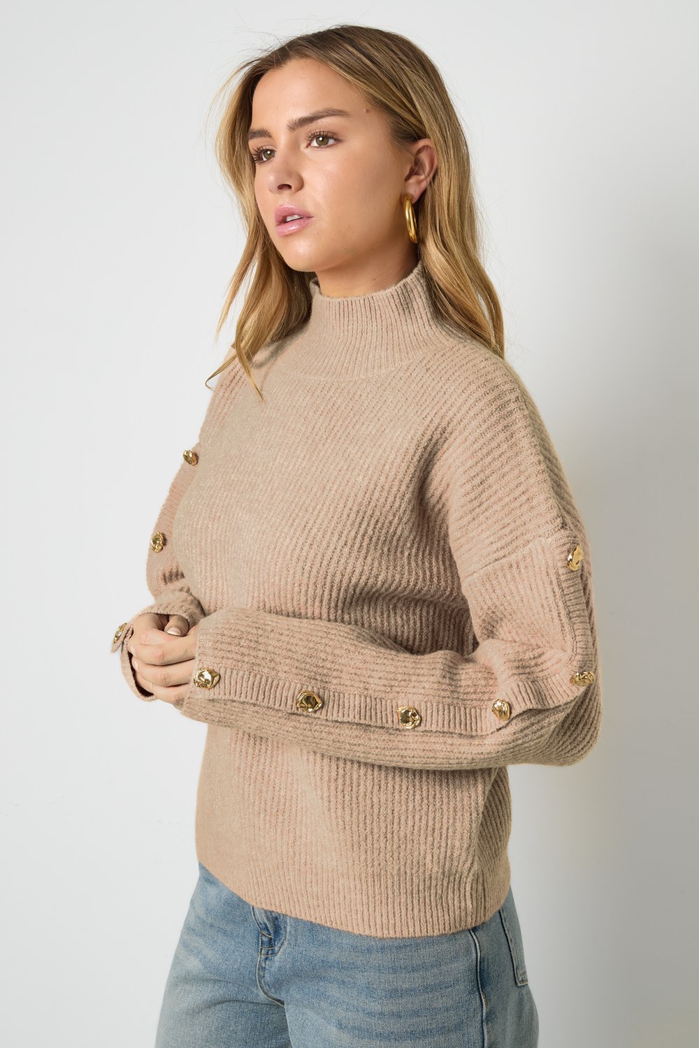 Knitted Polyester Fiber Women's Turtleneck Sweater Casual Solid Color h5Picture9
