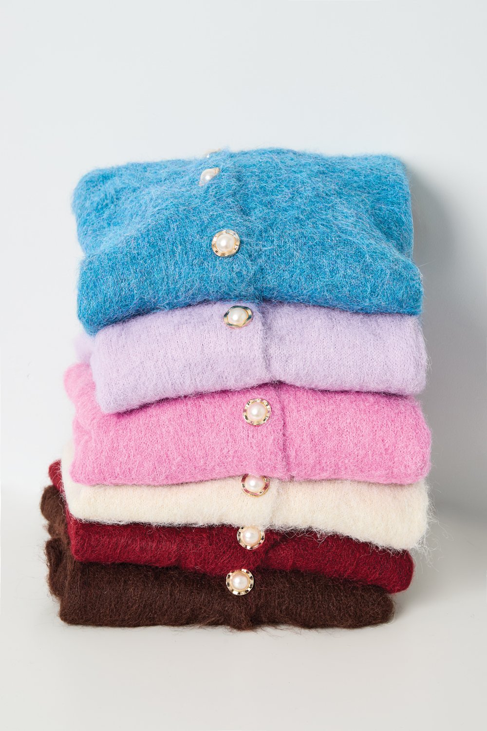 Knitted Polyester Fiber Women's Knit Cardigan Casual Solid Color Picture12