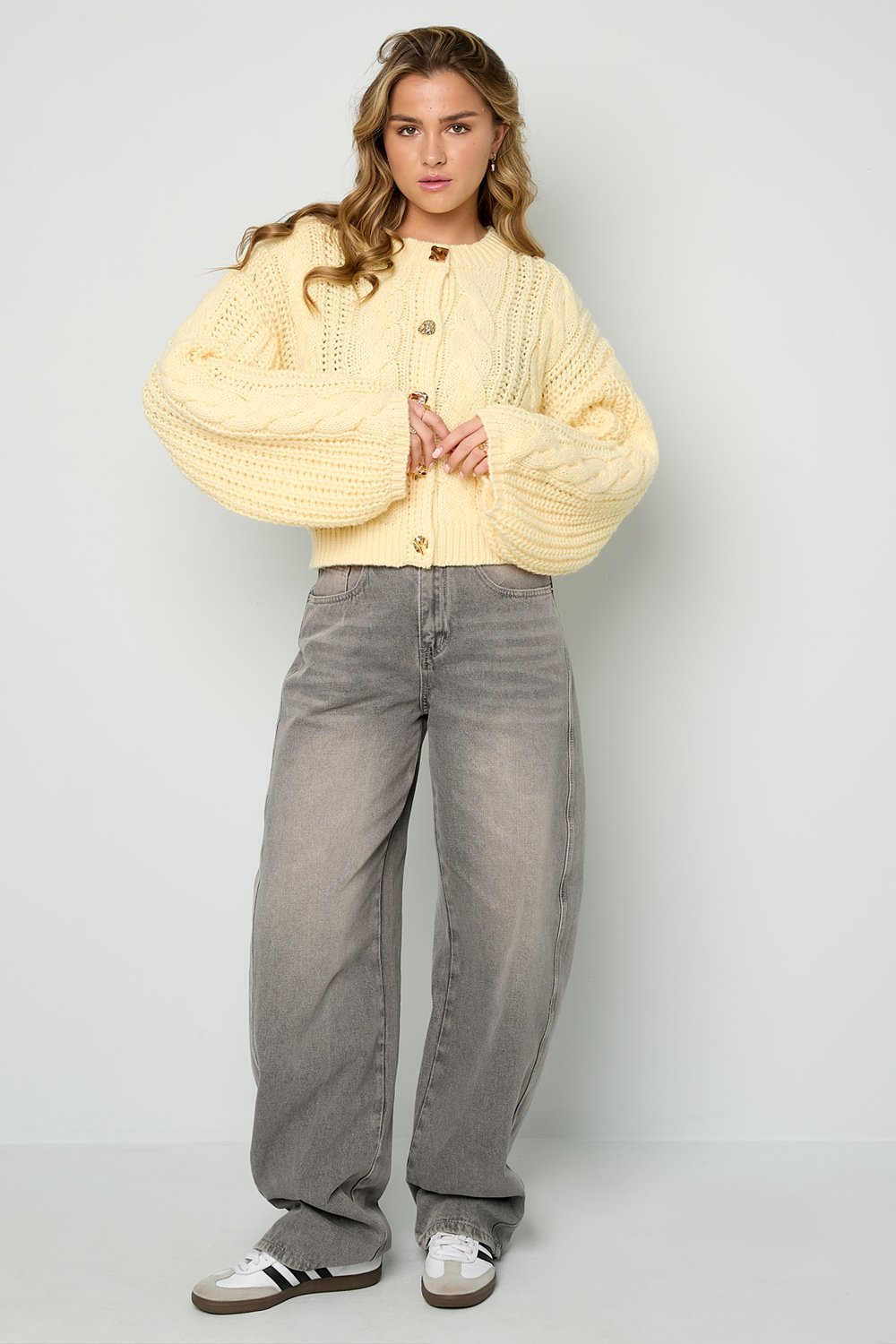 Zopfmuster-Strickjacke Bild10