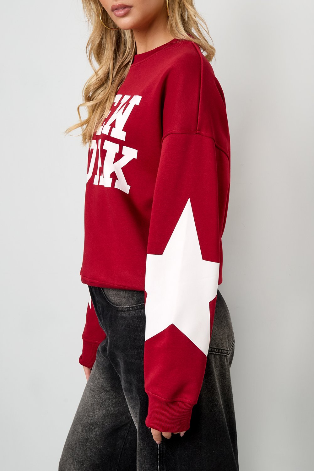 Gestrickte Baumwolle Damen Langarmshirt Casual Letters Bild7