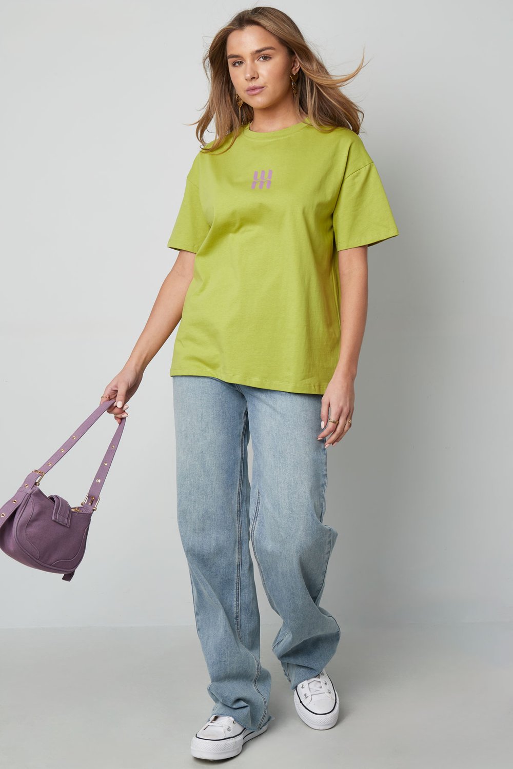 Cotton Women's T-shirt Oversized Minimalist Logo h5Picture3