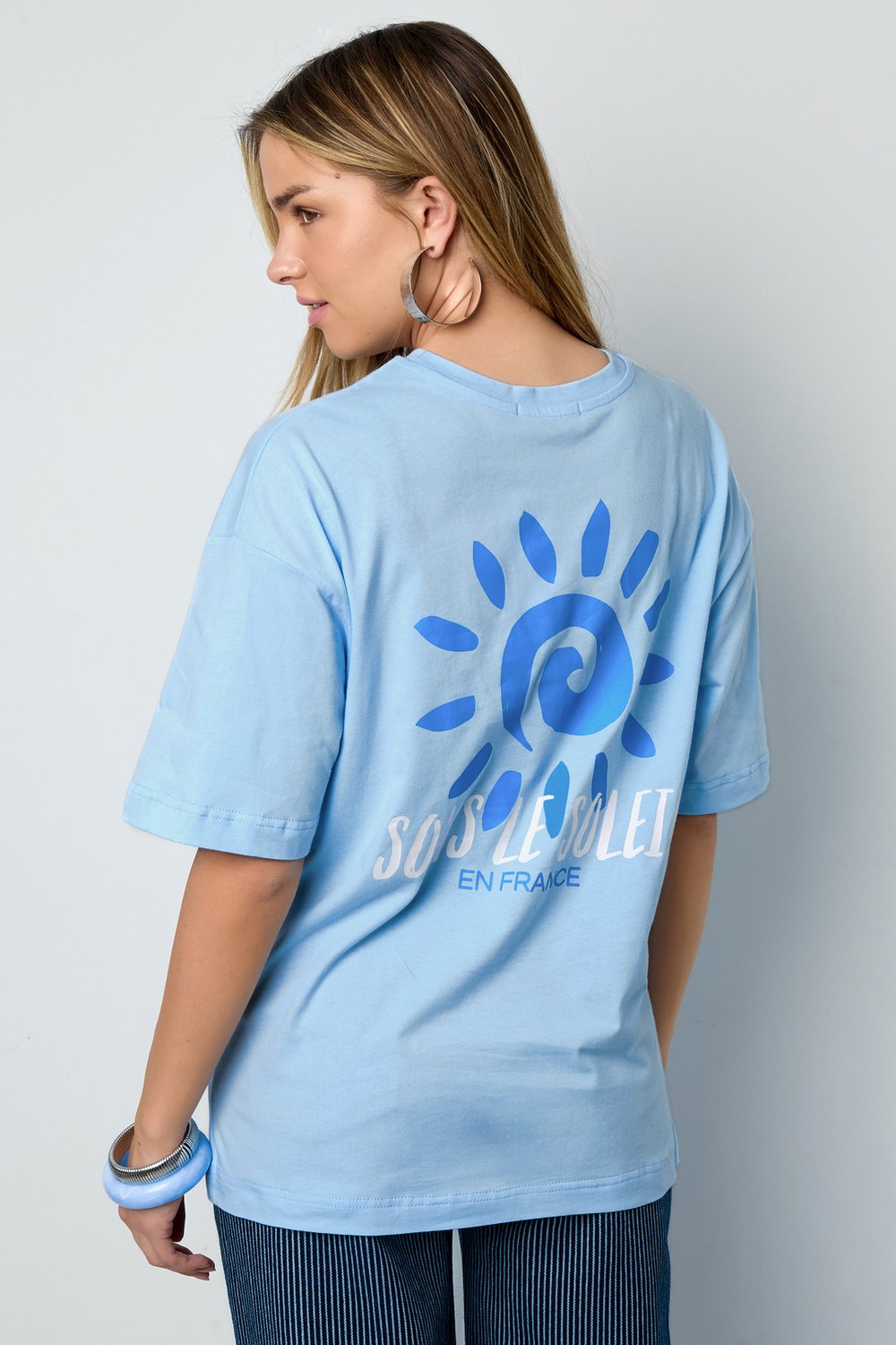 Coton Tricoté T-shirt Femme Casual Lettres h5Image6