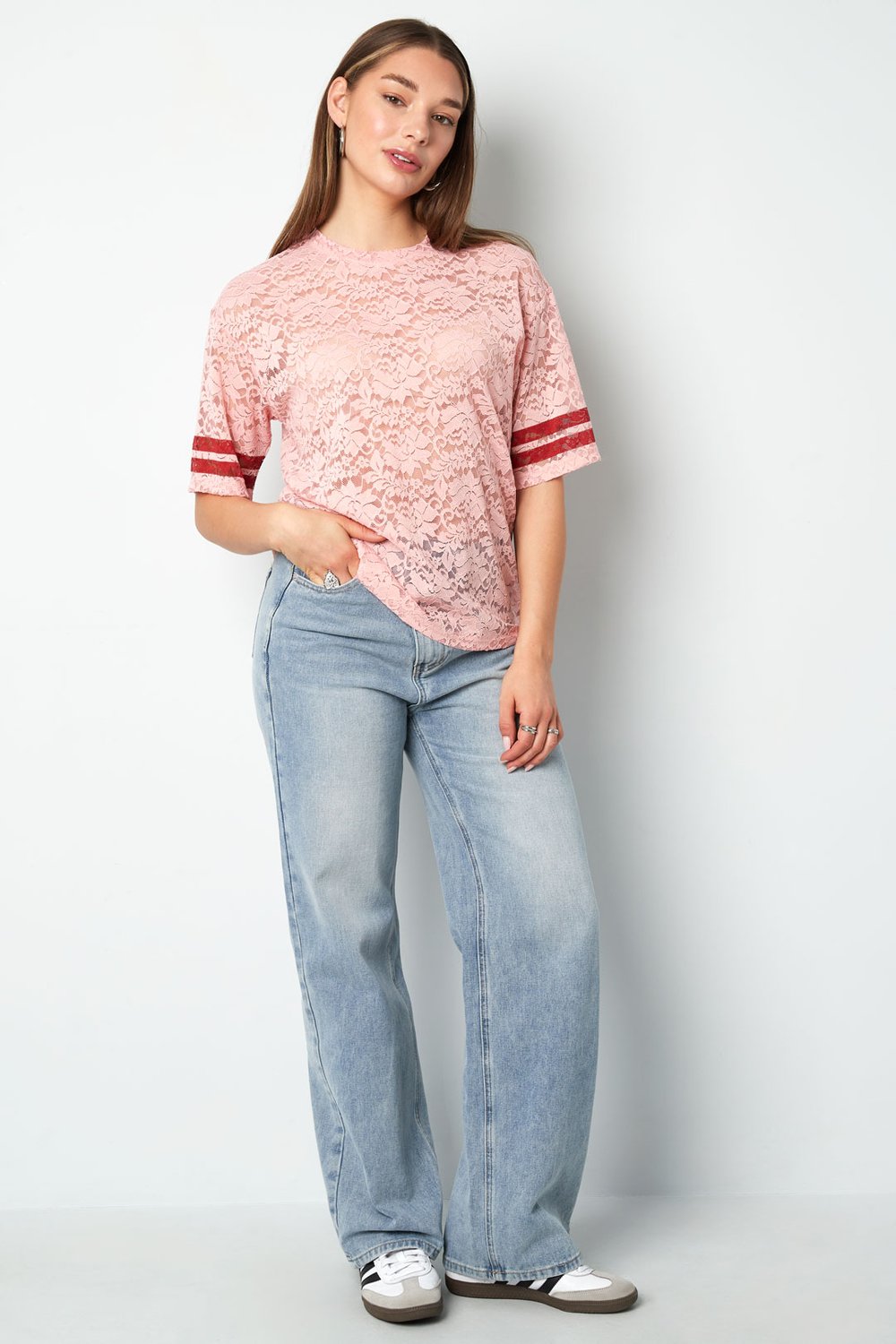 Polyester Fiber Women's T-shirt Sporty Color Clash h5Picture5