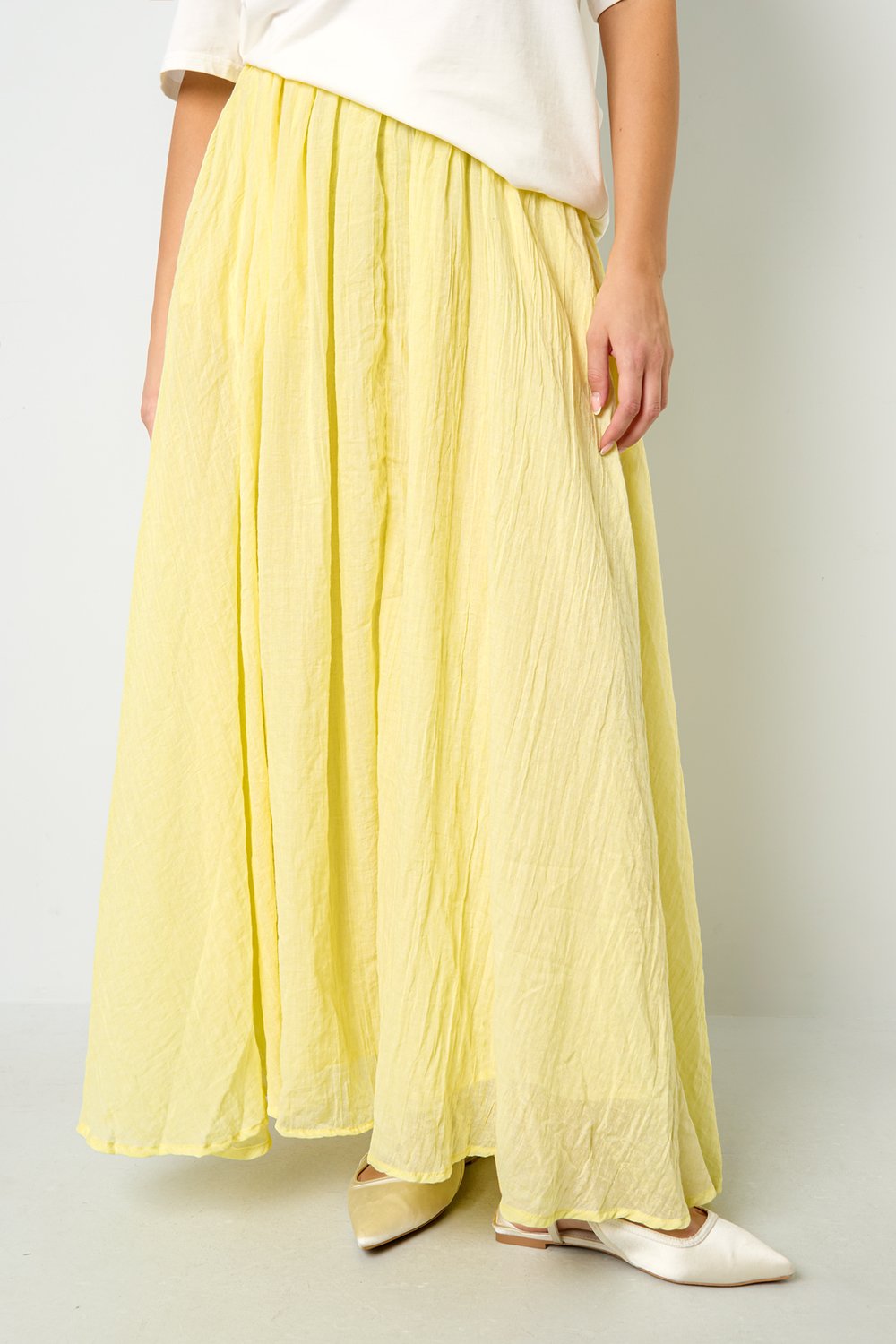 Woven Polyester Fiber Women's Maxi Skirt Casual Solid Color h5Picture8