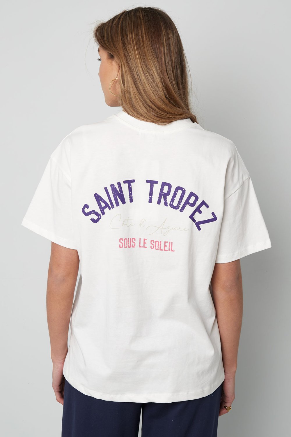 Cotton Women's T-shirt Oversized Saint Tropez Print Picture8