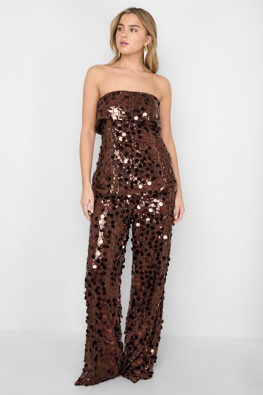 Fibra di poliestere (poliestere) Top senza maniche Paillettes Eleganti Tutti i vestiti adatti h5Immagine8