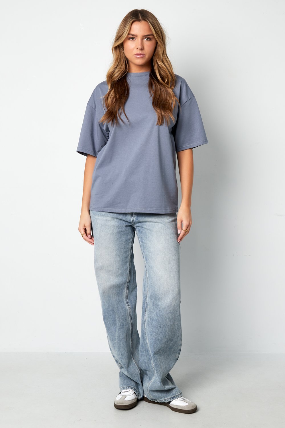 Cotton Knitted Women's T-shirt Casual Solid Color Picture5