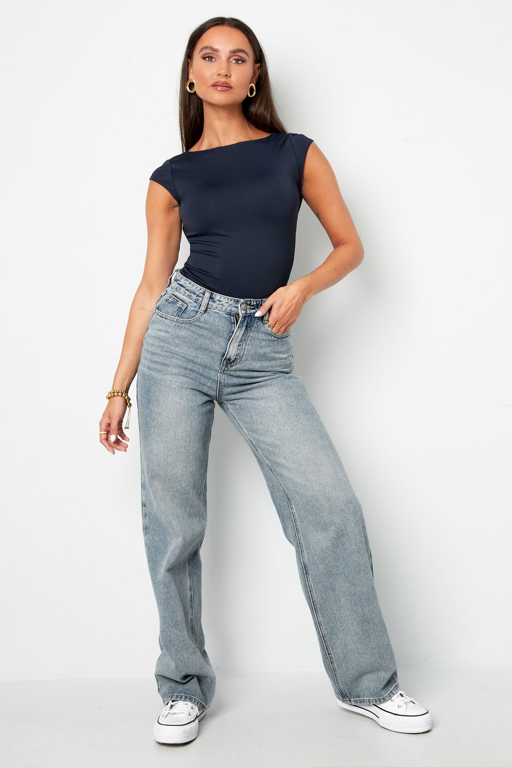 Nylon Gestricktes Damen-T-Shirt Basis Einfarbig Frühling/Sommer h5Bild7