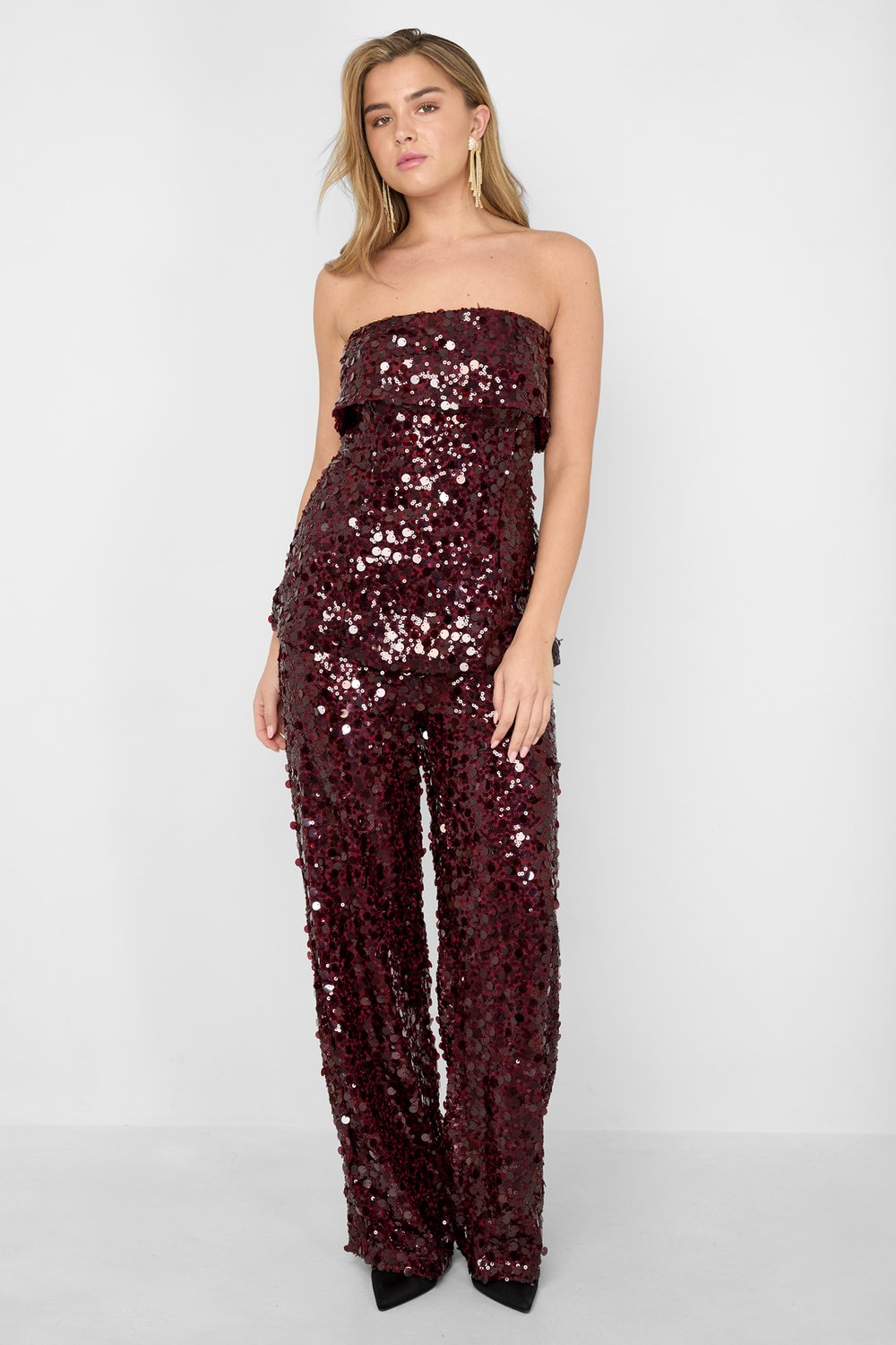 Fibra di poliestere (poliestere) Top senza maniche Paillettes Eleganti Tutti i vestiti adatti h5Immagine7