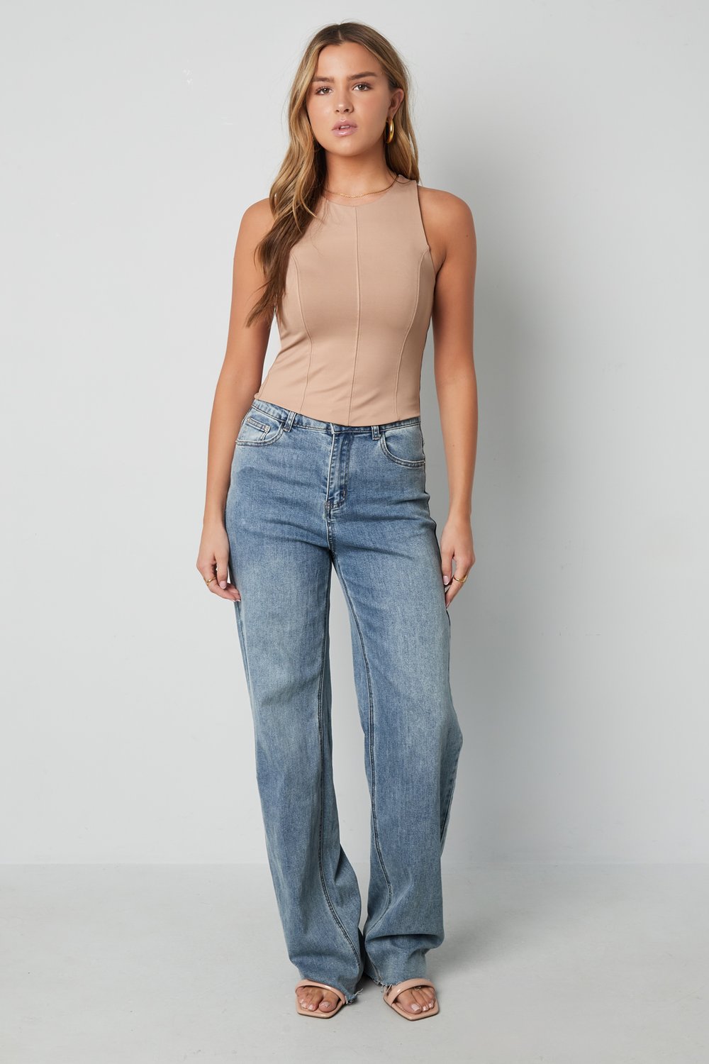 Knitted Nylon Women's Sleeveless Top Spring/Summer Basic Solid Color Picture5