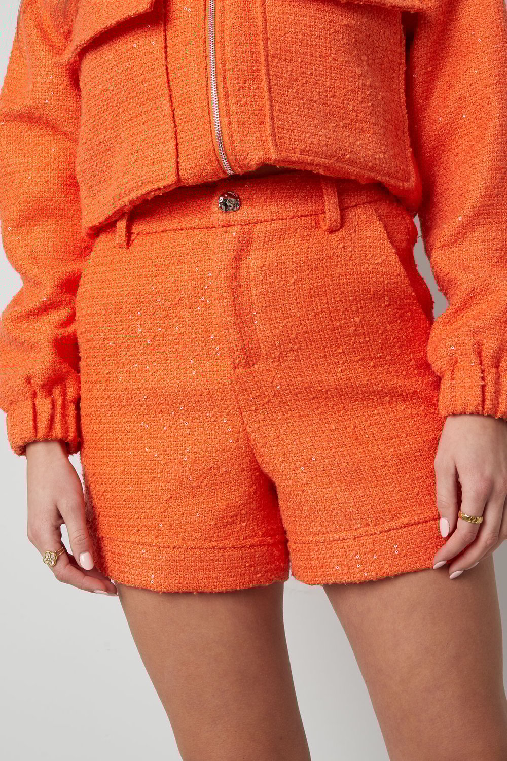 Shorts Femme Polyester Taille Haute Couleur Unie h5Image2