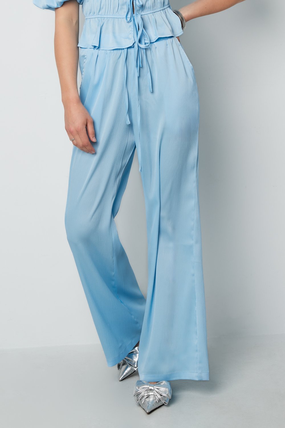 Woven Polyester Women's Straight Pants Casual Solid Color Spring/Summer h5Picture5