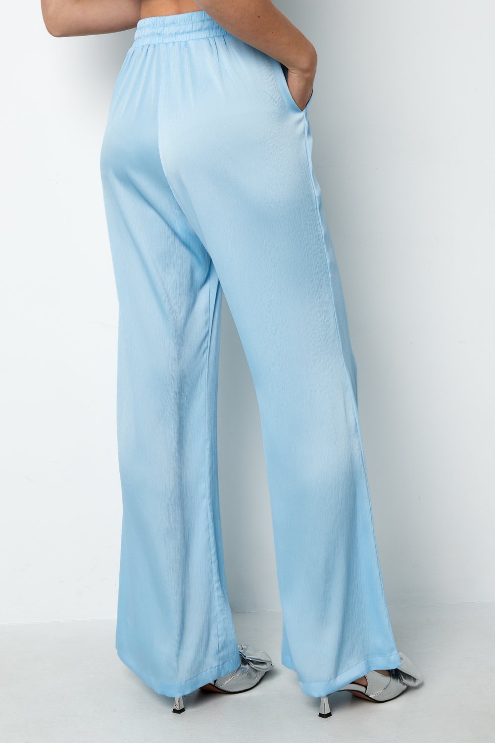 Woven Polyester Women's Straight Pants Casual Solid Color Spring/Summer h5Picture6