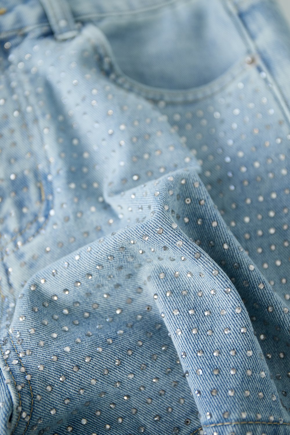 Denim Femmes Shorts Haute Taille Design Percé h5Image3